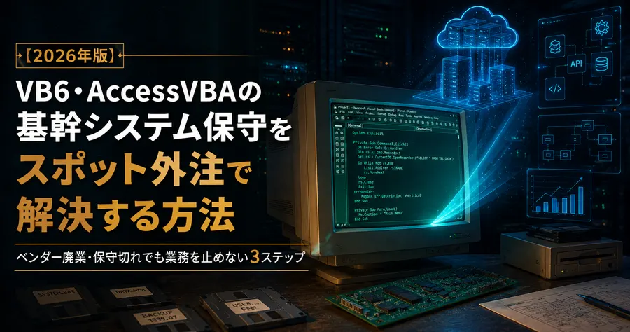 VB6・AccessVBAの基幹システム保守をスポット外注で解決する方法
