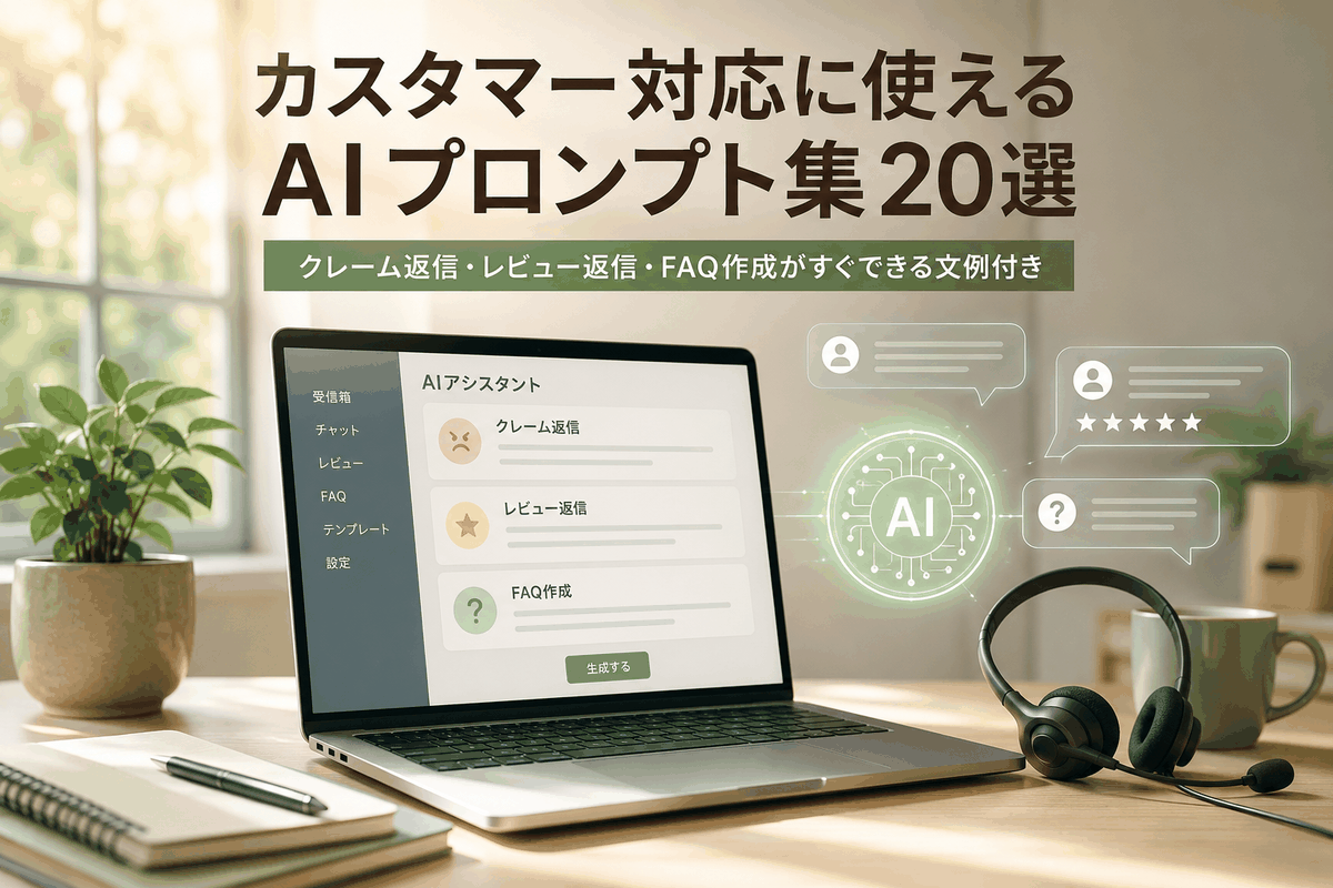 カスタマー対応に使えるAIプロンプト集20選｜クレーム返信・レビュー返信・FAQ作成がすぐできる文例付き