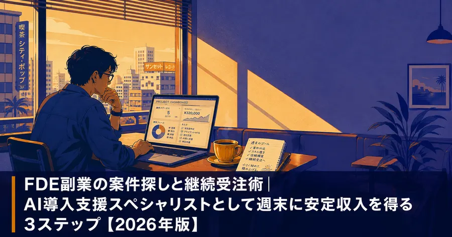 FDE副業の案件探しと継続受注術｜AI導入支援スペシャリストとして週末に安定収入を得る3ステップ【2026年版】